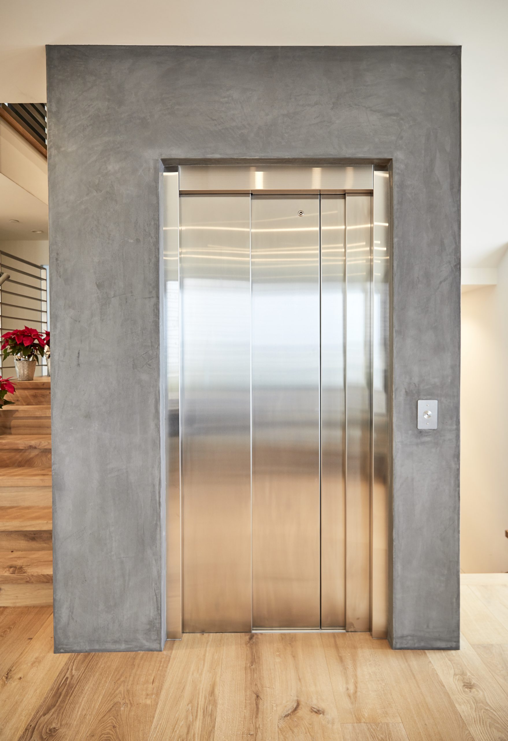 Finished retrofit elevator in a modern home Finished retrofit elevator in a modern home